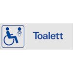 Skylt Systemtext Toalett Handikapp 225x80 mm Aluminium
