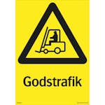 Skylt Systemtext Godstrafik 210x297 mm Plast