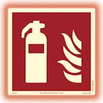 Skylt Systemtext Brandsläckare 200x200 mm Aluminium Supernova+