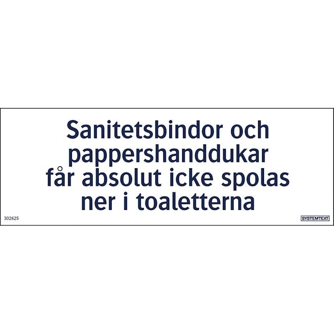 Skylt Systemtext Sanitetsinstruktion Toa 210x74 mm Plast