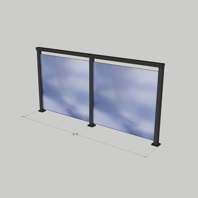 Glasräcke Novoroom Komplett Sektion A-A