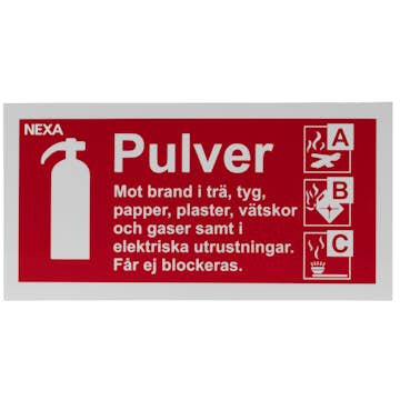 Skylt Nexa För Pulversläckare BSP-1020