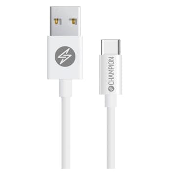 USB-A Champion till USB-C Kabel 2m Vit