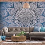 Fototapet Arkiio Självhäftande Spider Web Blue