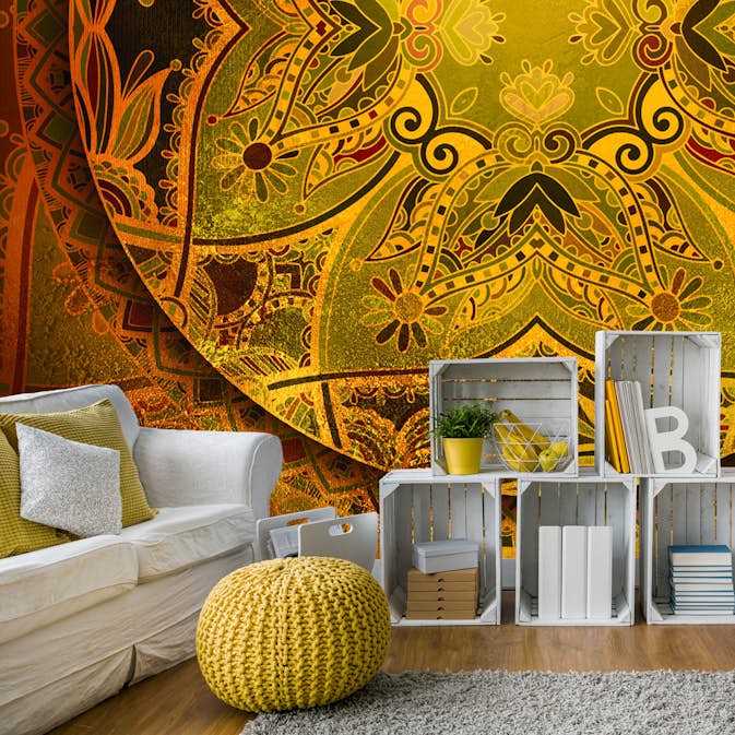 Fototapet Arkiio Självhäftande Mandala Golden Poem