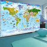 Fototapet Arkiio World Map For Kids 450x315 cm