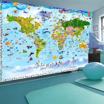 Fototapet Arkiio World Map For Kids 450x315 cm