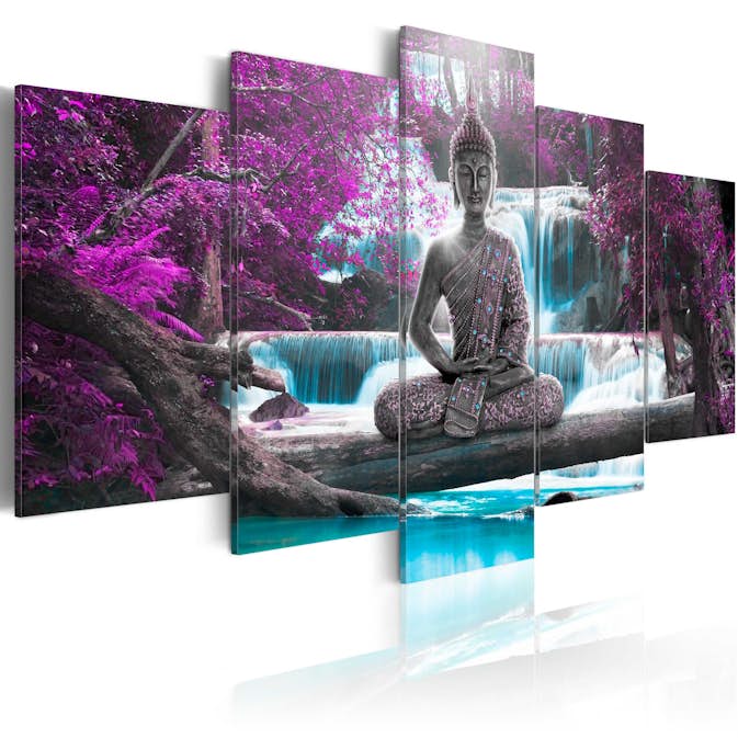 Akrylglastavla Arkiio Waterfall and Buddha