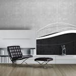 Fototapet Arkiio Svartvita vågor Vintage 450x270 cm