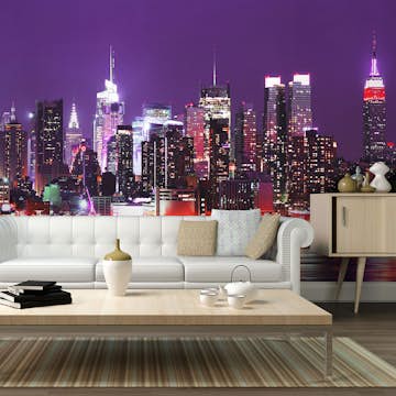 Fototapet Arkiio Rainbow stadens ljus New York 450x270 cm