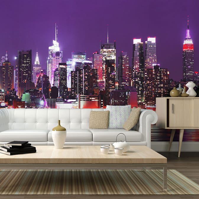 Fototapet Arkiio Rainbow stadens ljus New York 450x270 cm