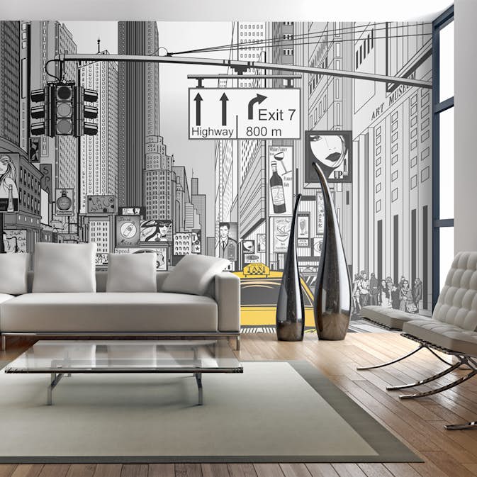 Fototapet XXL Arkiio Gula taxibilar i NYC 550x270 cm