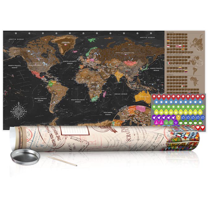 Skrapkarta Artgeist Brown Map Poster (English Edition) 100x50 cm
