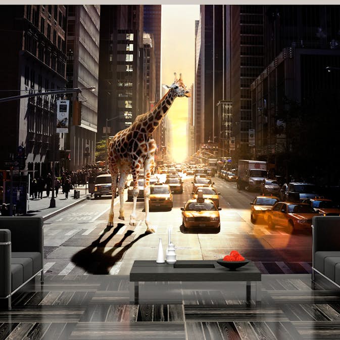 Fototapet Arkiio Giraff I Den Stora Staden