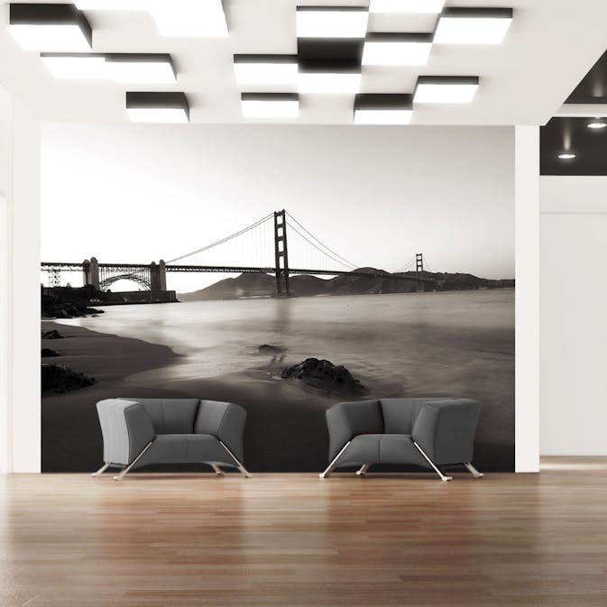 Fototapet Arkiio San Francisco: Golden Gate Bridge I Svart Och Vitt