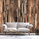 Fototapet Arkiio Självhäftande Wooden Curtain Brown