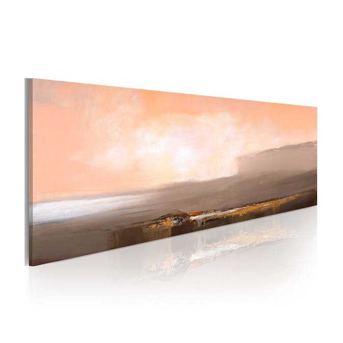 Handmålad Tavla Arkiio Mellan Rosa Och Grått 100x40