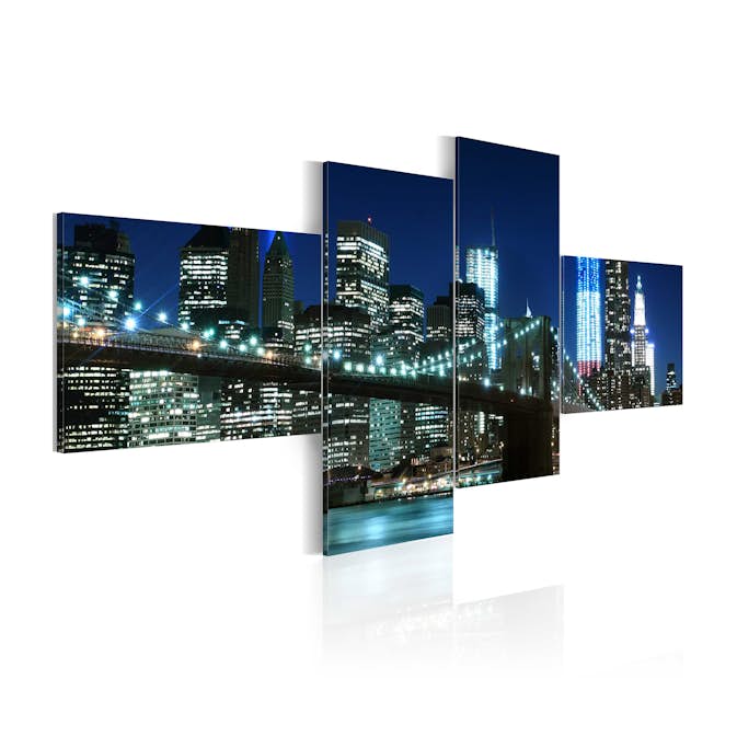 Tavla Arkiio Brooklyn Bridge Illuminated At Night