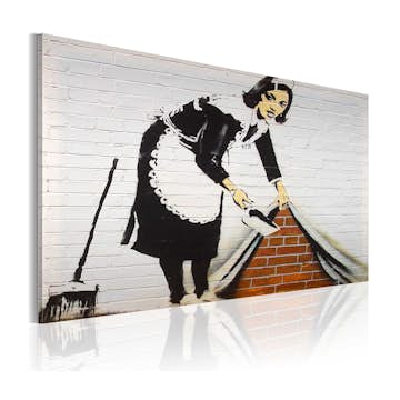 Tavla Arkiio RengörIng Lady Banksy 60x40