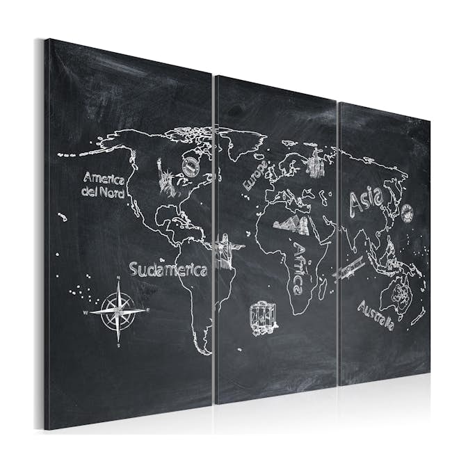 Tavla Arkiio Geografi Lektion Italienska Språket Triptych