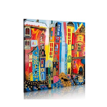 Handmålad Tavla Arkiio Magisk Gata 80x80