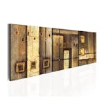 Handmålad Tavla Arkiio Guld Sammansättning 150x50