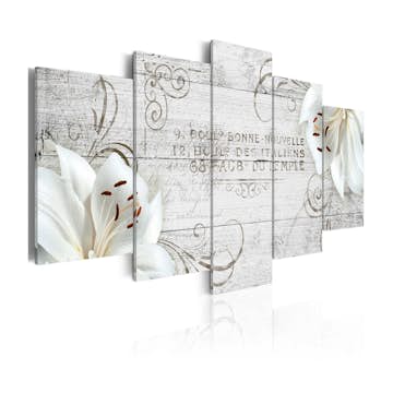 Tavla Arkiio White Lilies On Wood