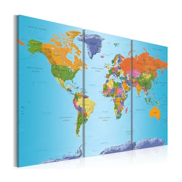 Tavla Arkiio World Map Colourful Note