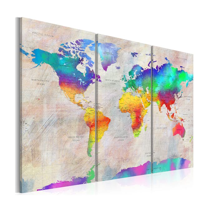 Tavla Arkiio World Map Rainbow Gradient
