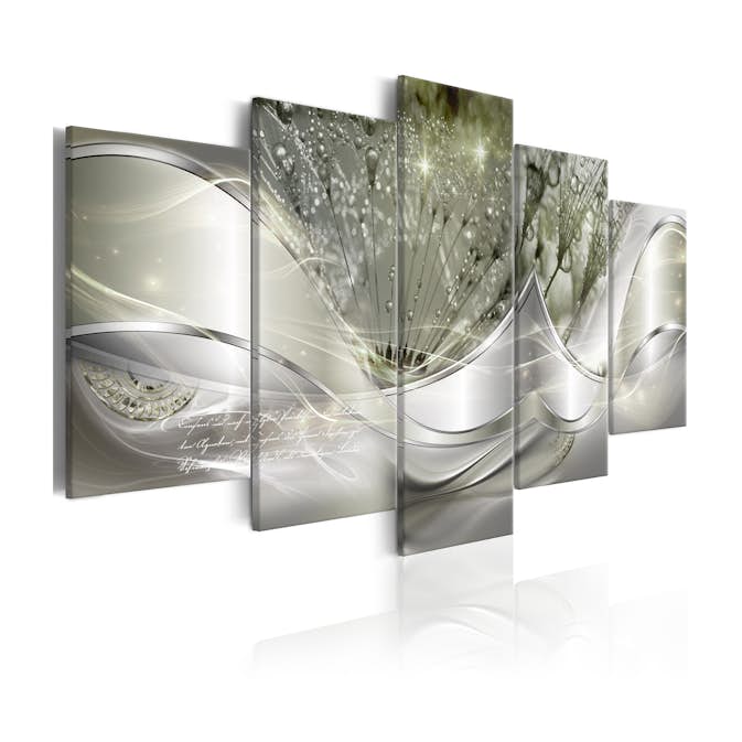 Tavla Arkiio SparklIng Dandelions Green Wide 5 delar