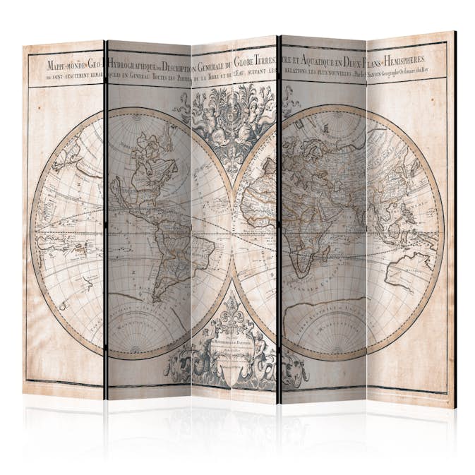 Rumsavdelare Arkiio Mappe-Monde Geo-Hydrographique 225x172 cm