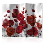 Rumsavdelare Arkiio Poppies in the Moonlight II Röd/Svart/Vit 225x172 cm