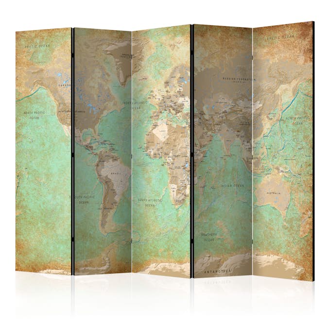 Rumsavdelare Arkiio Turquoise World Map 225x172 cm