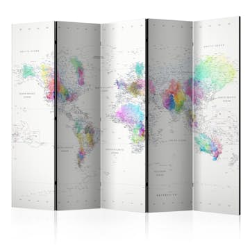 Rumsavdelare Arkiio White-Colorful World Map 225x172 cm