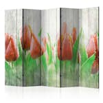 Rumsavdelare Arkiio Red Tulips on Wood II 225x172 cm