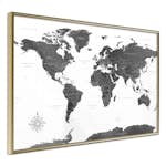 Poster Artgeist Affisch Monochrome Map