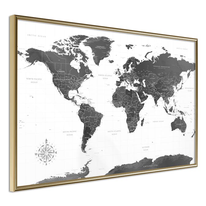 Poster Artgeist Affisch Monochrome Map