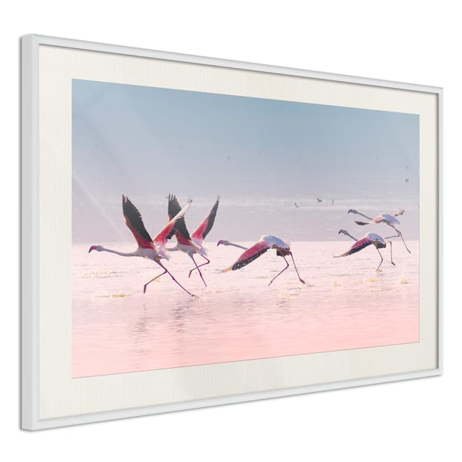 Poster Artgeist Affisch Flamingos Race