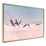 Poster Artgeist Affisch Flamingos Race