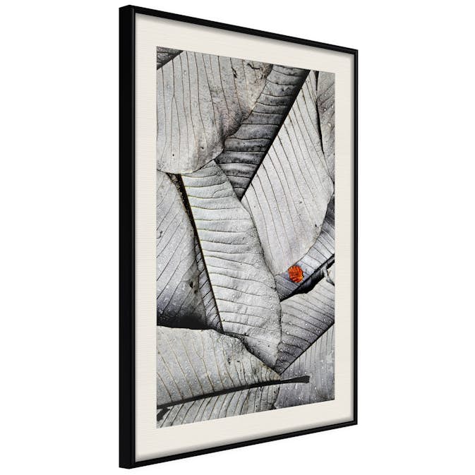 Poster Artgeist Affisch Black And White Leaves