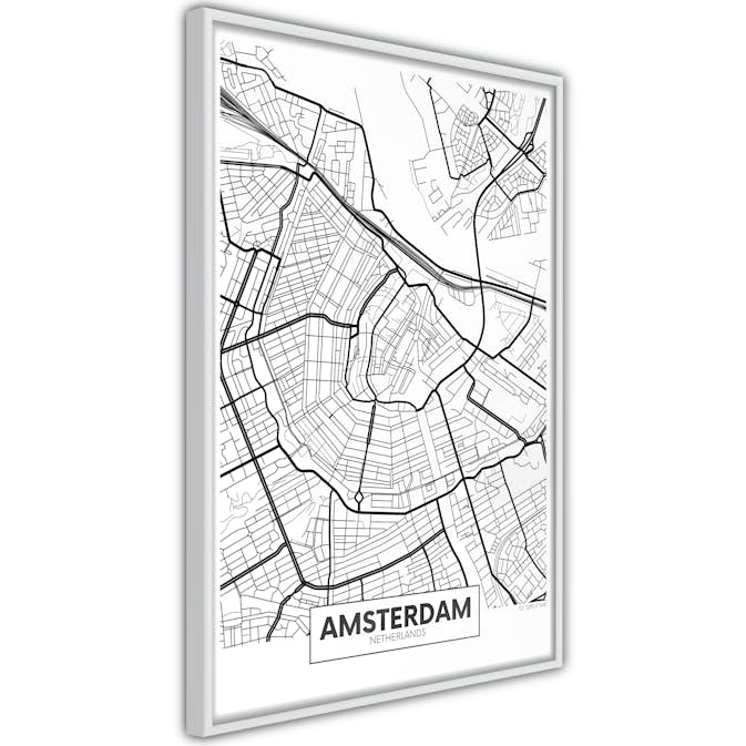 Poster Artgeist Affisch Map of Amsterdam
