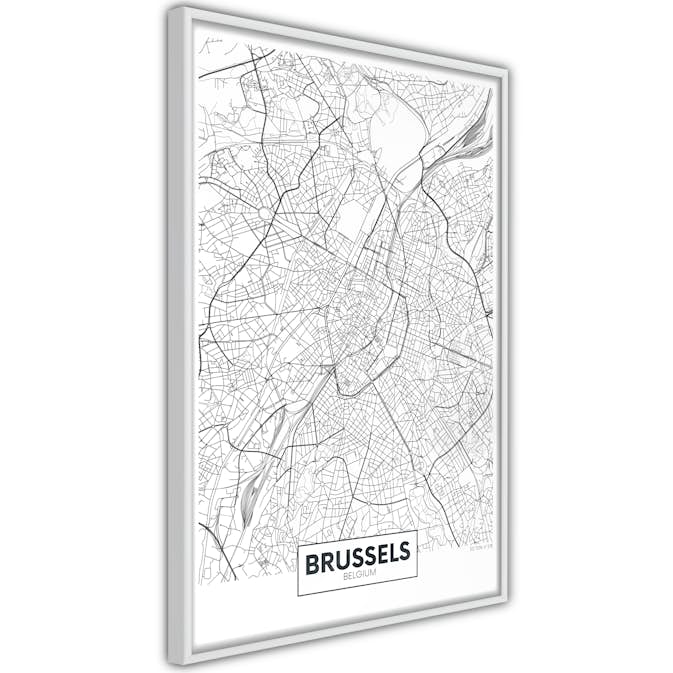 Poster Artgeist Affisch Map of Brussels