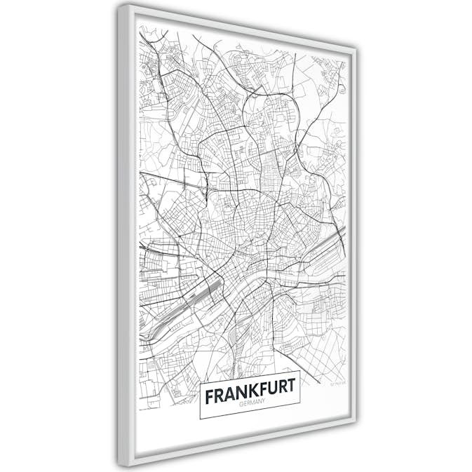 Poster Artgeist Affisch Map of Frankfurt