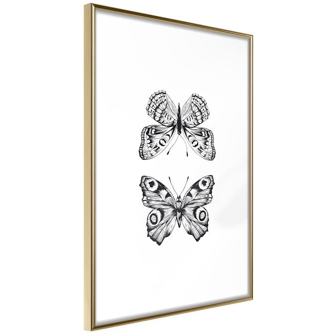 Poster Artgeist Affisch Two Butterflies