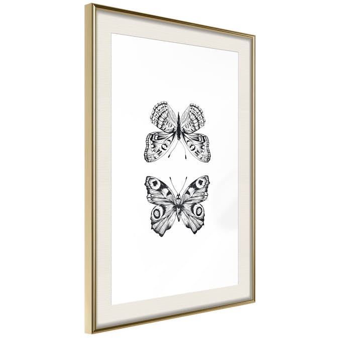 Poster Artgeist Affisch Two Butterflies