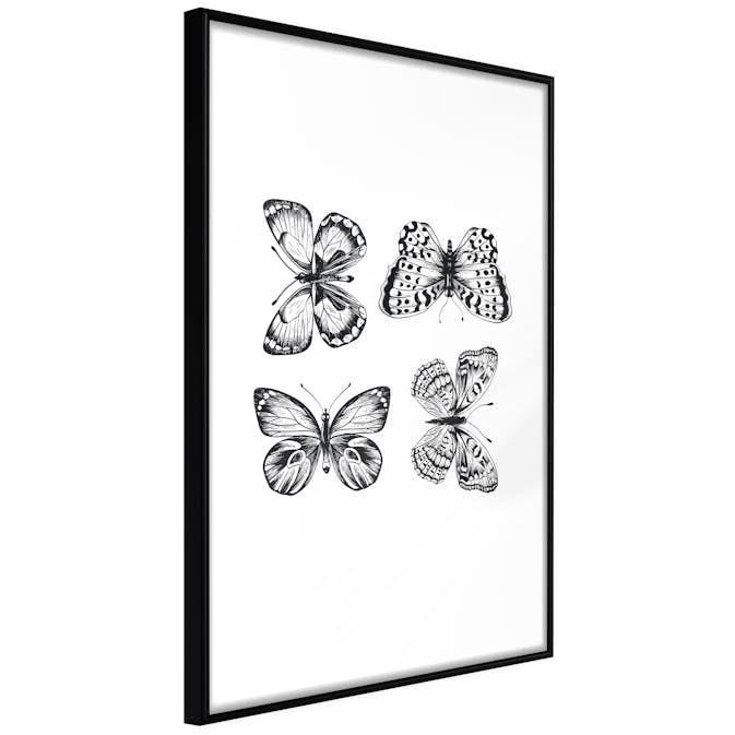 Poster Artgeist Affisch Four Butterflies