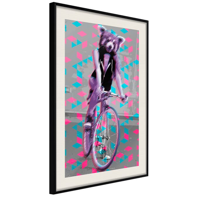 Poster Artgeist Affisch Raccoon On The Bike
