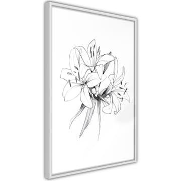 Poster Artgeist Affisch Drawn Flowers