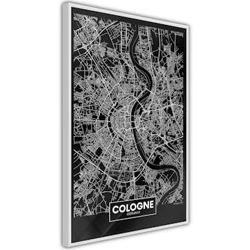 Poster Artgeist Affisch Dark Map of Cologne