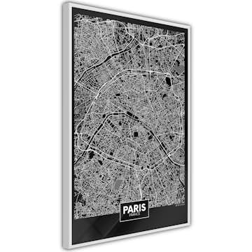 Poster Artgeist Affisch Dark Map of Paris